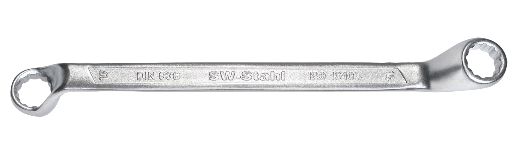SW-STAHL 01204L Doppelringschlüssel, 10 x 11 mm, gekröpft