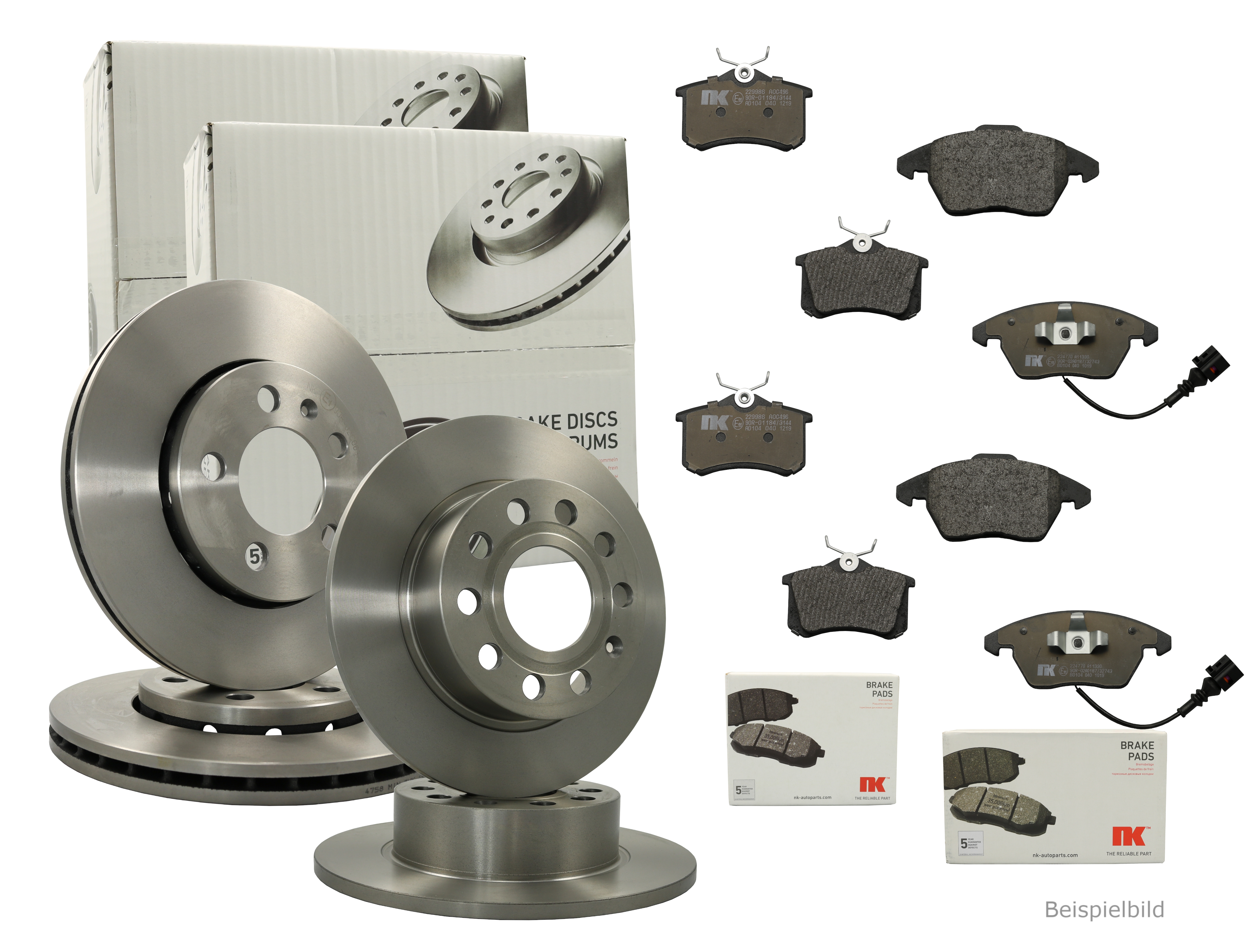 NK Bremsenset Bremscheiben + Bremsbeläge vorne + hinten OPEL ASTRA H