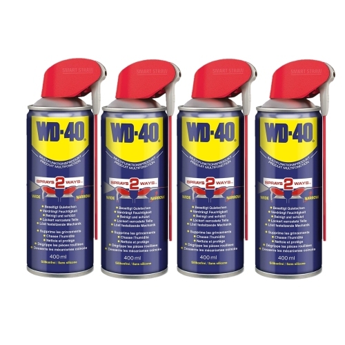 WD-40 4er Pack Multifunktions-Öl Rostlöser Spray WD40 Smart Straw 4x400ml