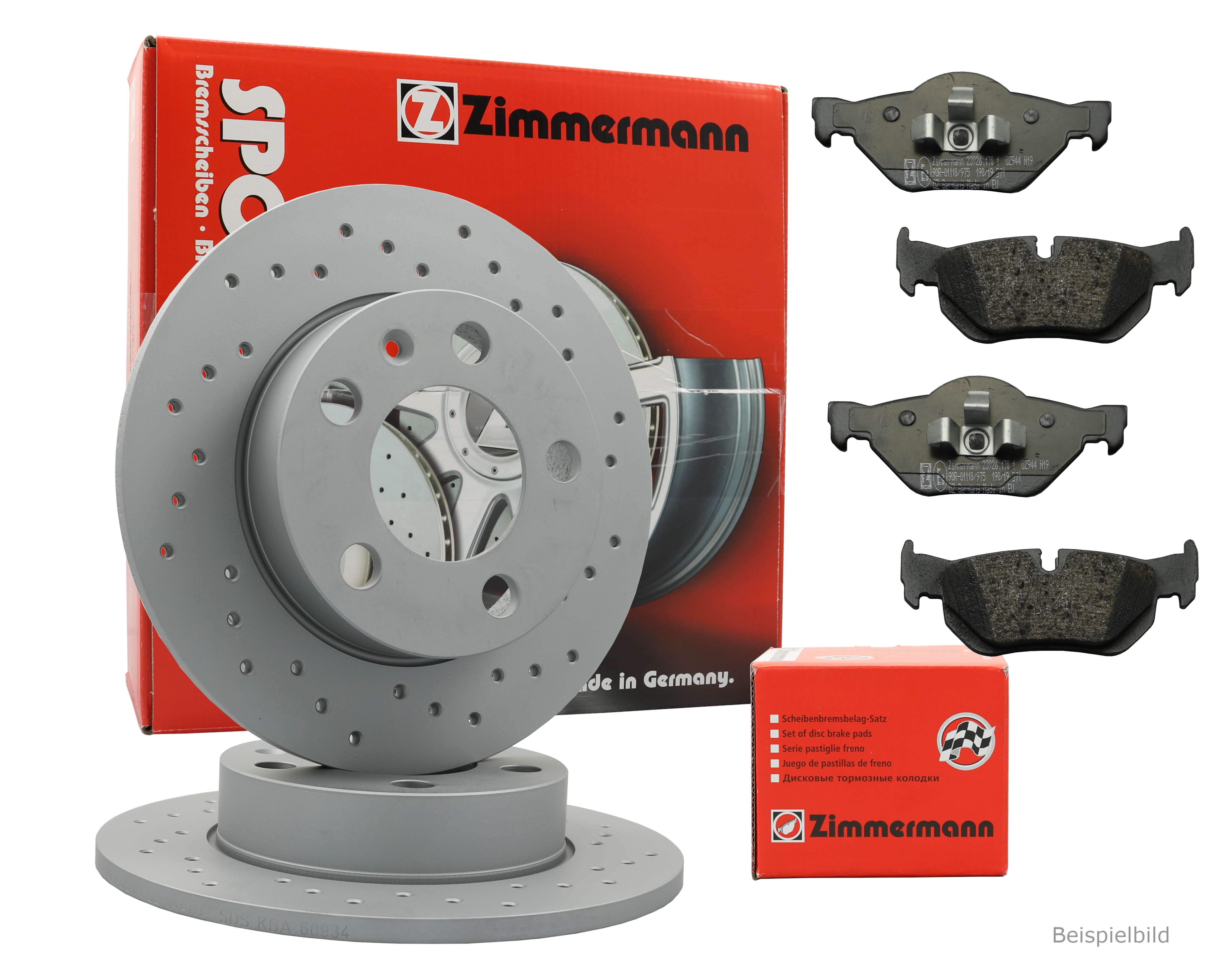 Zimmermann Bremsenset hinten Sport Bremsscheiben + Bremsbeläge BMW E64