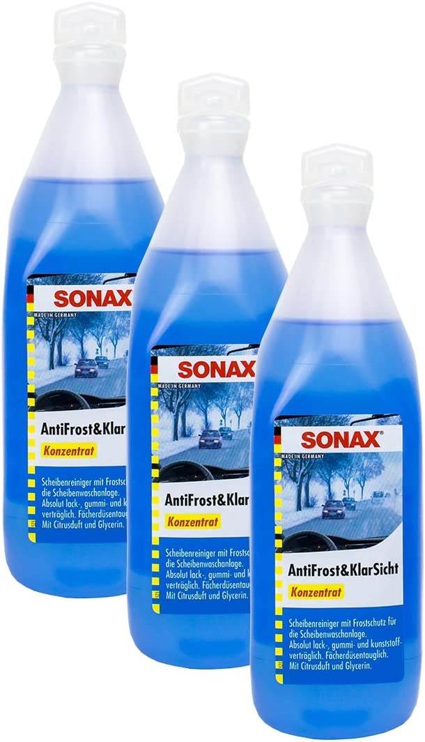 SONAX 03321000 Antifrost & Klarsicht Konzentrat Frostschutz Citrusduft 3x250ml