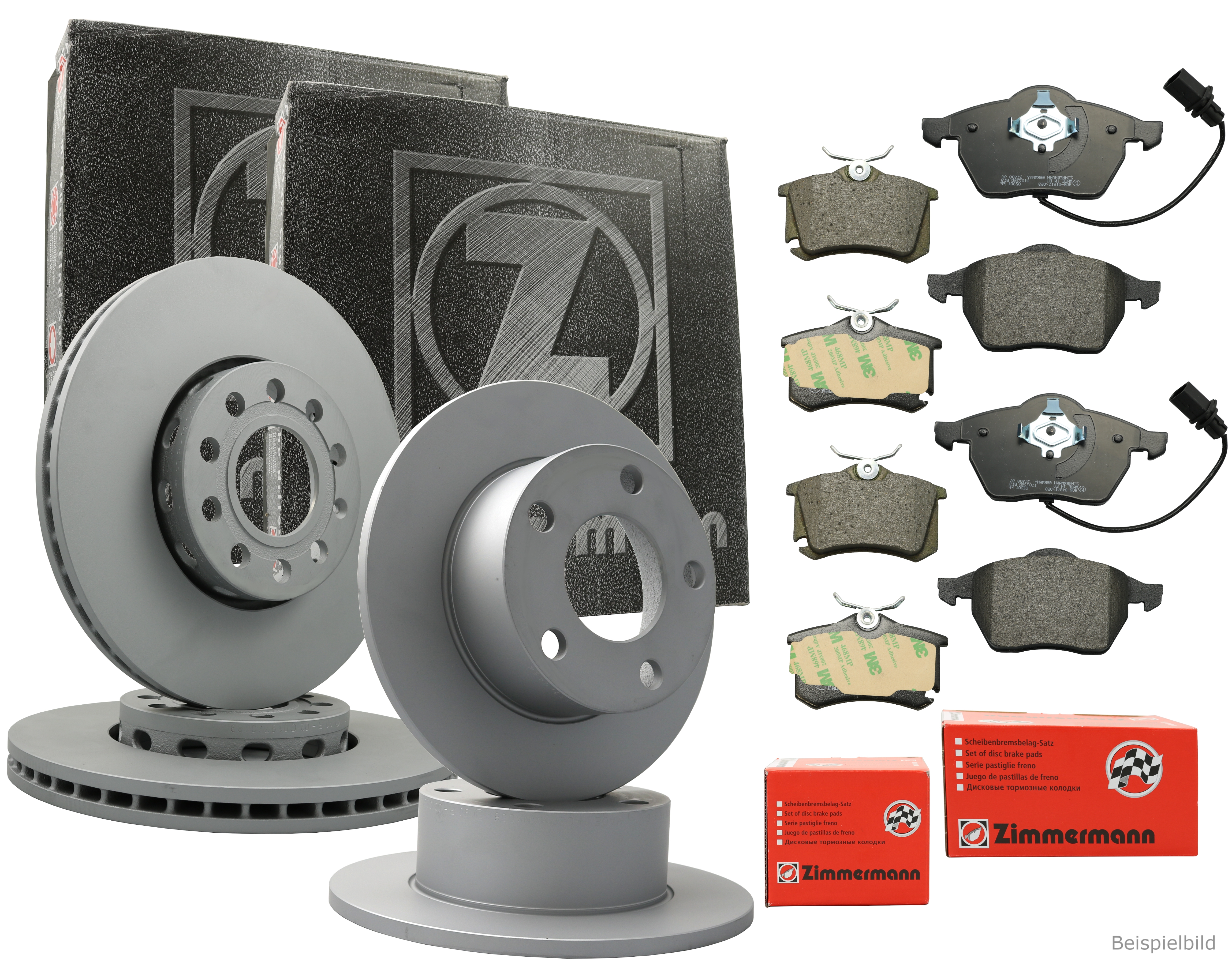 ZIMMERMANN Bremsenset Bremsscheiben + Bremsbeläge vorne + hinten SKODA KODIAQ