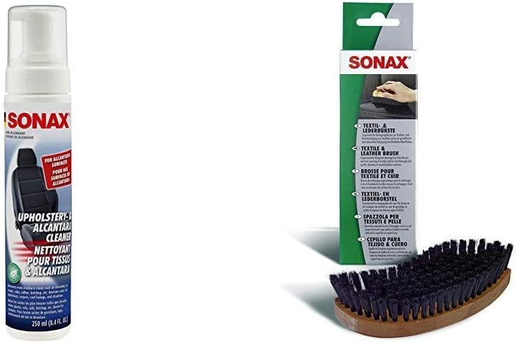 SONAX 206141 XTREME Polster + AlcantaraReiniger treibgasfrei, 250ml und 416741 Textil und Lederbürste