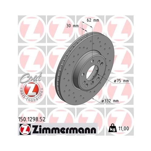 Zimmermann Bremsenset VA + HA Sport Bremsscheiben + Bremsbeläge BMW X3 E83