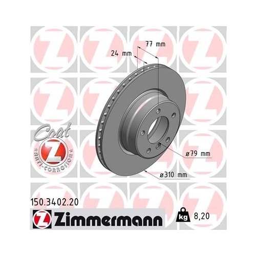 Zimmermann Bremsenset vorne + hinten Bremsscheiben + Bremsbeläge BMW 5er E60 E61