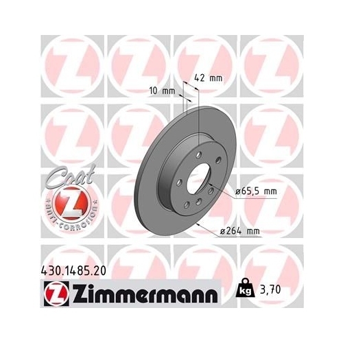 Zimmermann Bremsenset hinten Bremsscheiben + Bremsbeläge Astra G Zafira A 5-Loch