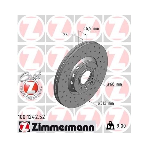 Zimmermann Bremsenset VA + HA Sport Bremsscheiben + Bremsbeläge Audi A4 A6