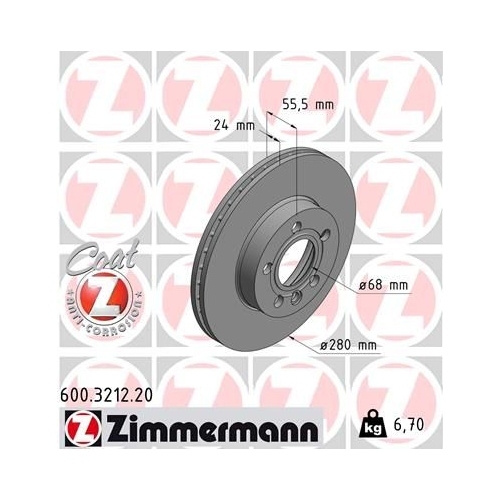 Zimmermann Bremsenset vorne + hinten Scheiben + Beläge VW TRANSPORTER T4 15 Zoll