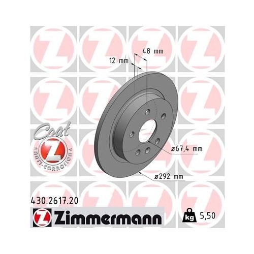 ZIMMERMANN Bremsenset Bremsscheiben + Bremsbeläge hinten OPEL INSIGNIA A