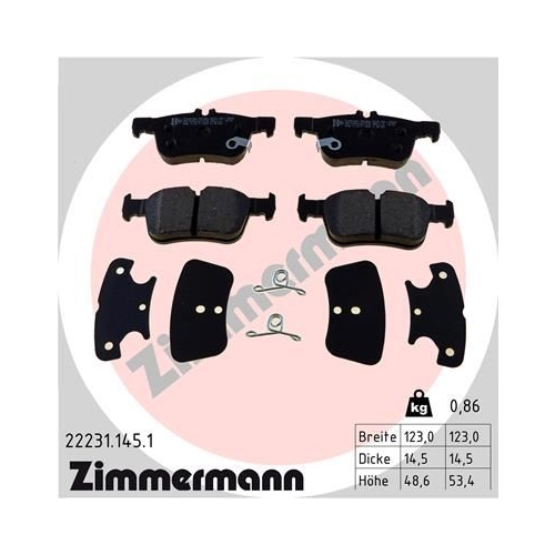 Zimmermann Bremsenset hinten Scheiben + Beläge Ford Galaxy Mondeo IV