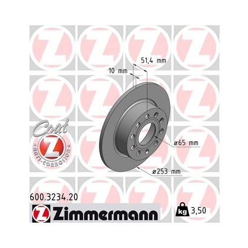 Zimmermann Bremsenset hinten Bremsscheiben + Bremsbeläge Audi