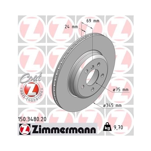 Zimmermann Bremsenset hinten Bremsscheiben + Bremsbeläge BMW F10 F18 F12 F13