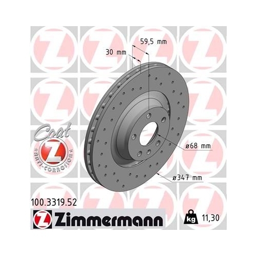 ZIMMERMANN Bremsenset Sport Bremsscheiben + Bremsbeläge vorne AUDI A6