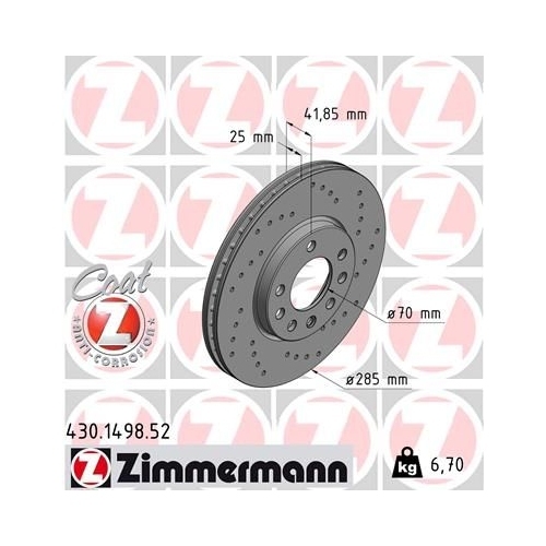 Zimmermann Bremsenset VA Sport Bremsscheiben + Bremsbeläge Opel Signum Vectra C