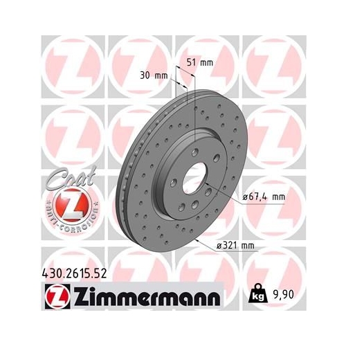 Zimmermann Bremsenset vorne Sport Bremsscheiben + Bremsbeläge OPEL INSIGNIA A