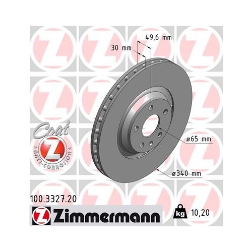 Zimmermann Bremsenset vorne + hinten Scheiben + Beläge Audi TT 2.0TFSI 3.2 V6