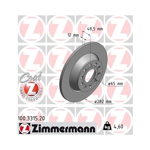 Zimmermann Bremsenset hinten Scheiben + Beläge SKODA SUPERB VW TOURAN GOLF 6-7