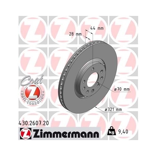 Zimmermann Bremsenset vorne + hinten Opel Astra H Zafira B 2.0 OPC