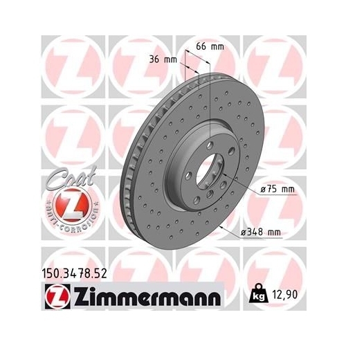 Zimmermann Bremsenset Sport Bremsscheiben + Bremsbeläge vorne + hinten BMW