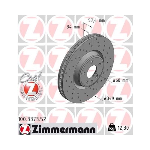 Zimmermann Bremsenset vorne Sport Bremsscheiben + Bremsbeläge Audi A4/A5/Q5/Q7