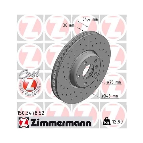 Zimmermann Bremsenset VA + HA Sport Bremsscheiben + Bremsbeläge BMW 5er 6er 7er