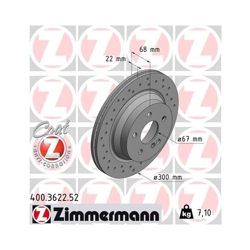 Zimmermann Bremsenset HA Sport Bremsscheiben + Bremsbeläge Mercedes W211 W212