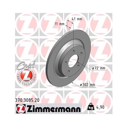 Zimmermann Bremsenset hinten Bremsscheiben + Bremsbeläge Mazda 5 16 Zoll