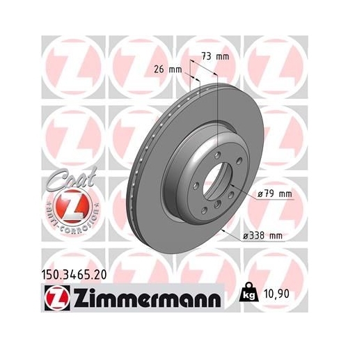 Zimmermann Bremsenset vorne + hinten Scheiben + Beläge BMW 1er E81 E87 E88 E82