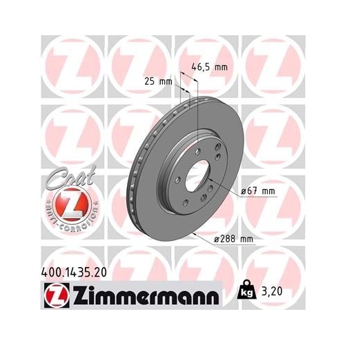 Zimmermann Bremsenset vorne Scheiben + Beläge MERCEDES W202 C208 W210 R170