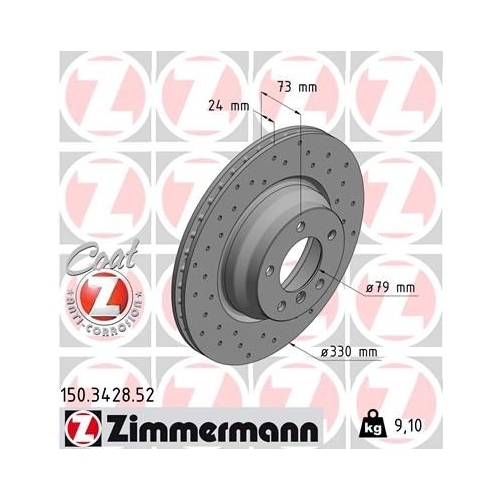 Zimmermann Bremsenset VA Sport Bremsscheiben + Bremsbeläge BMW E90 E93 E92 E91