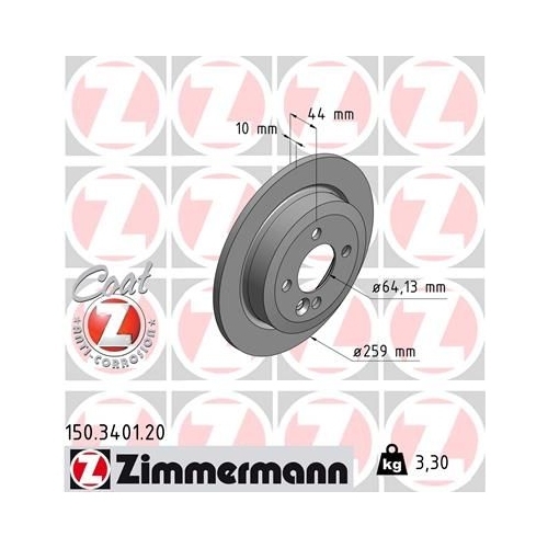 Zimmermann Bremsenset hinten Bremsscheiben + Bremsbeläge Mini R50-R53-R52