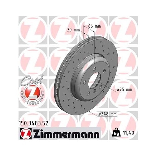 Zimmermann Bremsenset vorne Sport Bremsscheiben + Bremsbeläge BMW F10 F11 F13