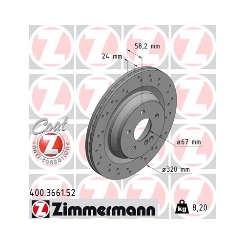 Zimmermann Bremsenset HA Sport Bremsscheiben + Bremsbeläge Mercedes W221 C216