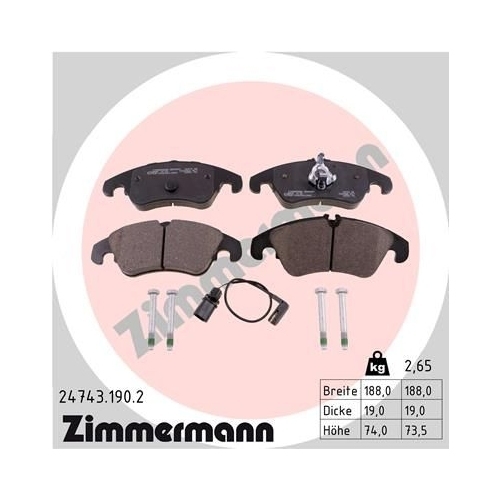 ZIMMERMANN Bremsenset Bremsscheiben + Bremsbeläge vorne AUDI A4 A5 A6 A7 Q5