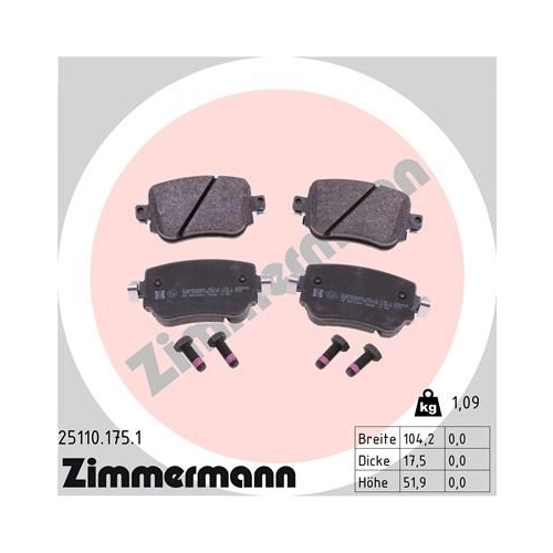 ZIMMERMANN Bremsenset Bremsscheiben + Bremsbeläge hinten VW SHARAN SEAT ALHAMBRA