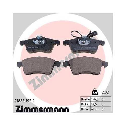 Zimmermann Bremsenset vorne + hinten Scheiben + Beläge VW TRANSPORTER T4 15 Zoll