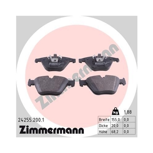 ZIMMERMANN Bremsenset Bremsscheiben + Bremsbeläge vorne + hinten BMW 3