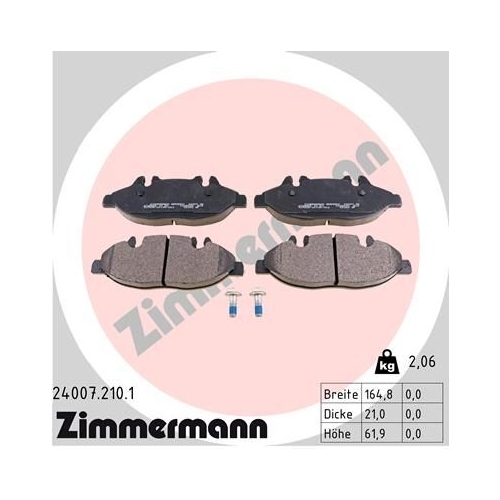 Zimmermann Bremsenset VA + HA Scheiben + Beläge MERCEDES V-KLASSE VITO W447