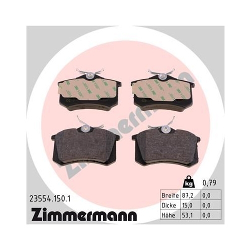 Zimmermann Bremsenset hinten Audi A6 C5 Skoda Superb VW Passat 3B