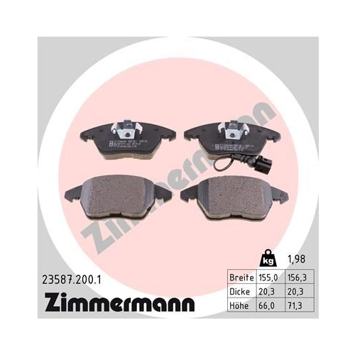 ZIMMERMANN Bremsenset Bremsscheiben + Bremsbeläge vorne + hinten VW TIGUAN GOLF