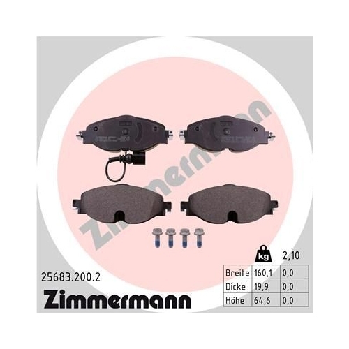 Zimmermann Bremsenset VA + HA Sport Bremsscheiben + Bremsbeläge Skoda Superb