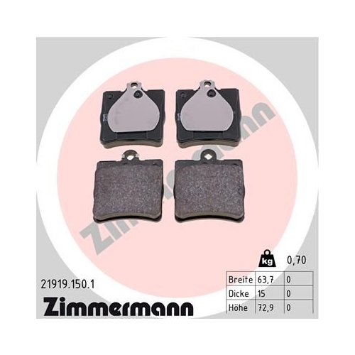 Zimmermann Bremsenset HA Sport Bremsscheiben + Bremsbeläge Mercedes W202-W210