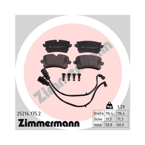 ZIMMERMANN Bremsenset Bremsscheiben + Bremsbeläge hinten AUDI A6 A4 Avant A5 Q5