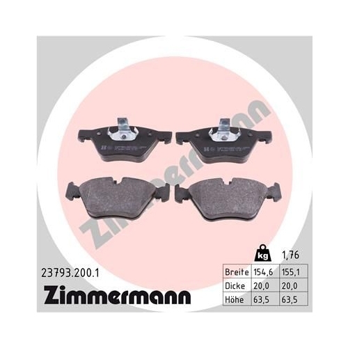 Zimmermann Bremsenset vorne + hinten Bremsscheiben + Bremsbeläge BMW 5er E60 E61