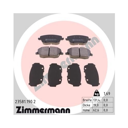 ZIMMERMANN Bremsenset Bremsscheiben + Bremsbeläge vorne + hinten SKODA FABIA II