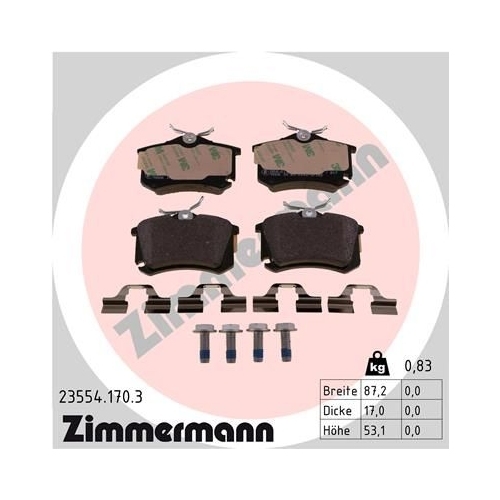 Zimmermann Bremsenset hinten Bremsscheiben + Bremsbeläge AUDI A6 4.2 / S6