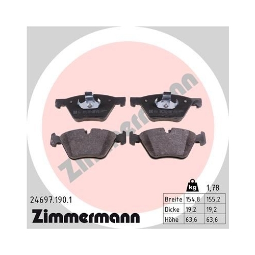 Zimmermann Bremsenset vorne Sport Bremsscheiben + Bremsbeläge BMW 5 F11 Touring