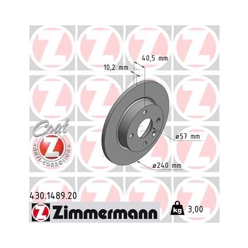 Zimmermann Bremsenset vorne + hinten Opel Corsa C 1.8 Tigra B TwinTop