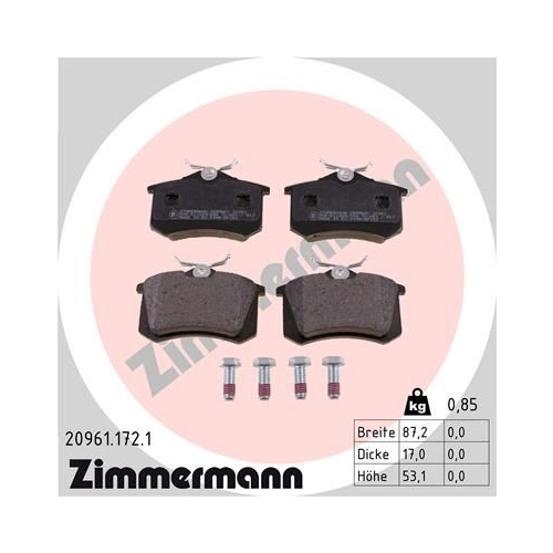 ZIMMERMANN Bremsenset Bremsscheiben + Bremsbeläge vorne + hinten SKODA RAPID