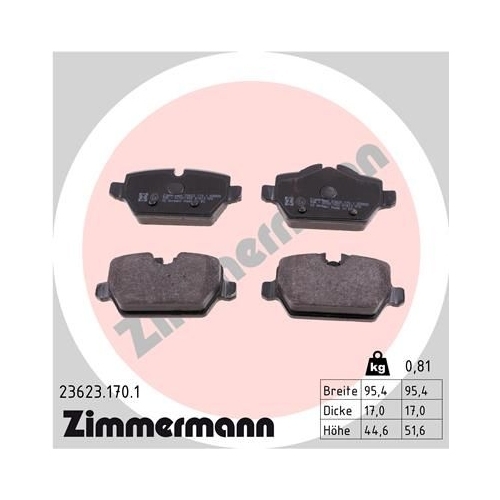 Zimmermann Bremsenset vorne + hinten Bremsscheiben + Bremsbeläge BMW 1er E81 E87